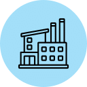 Industrial plant icon representing facility infrastructure