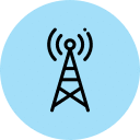 Wireless signal tower icon indicating network or connectivity